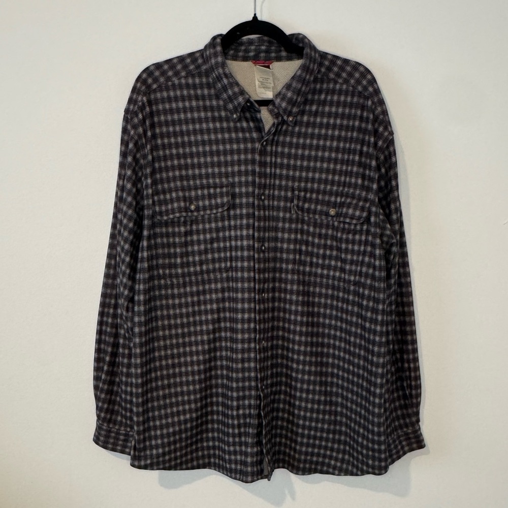 The North Face Plaid Button Down Shirt XL Gray Check Lightweight Flannel